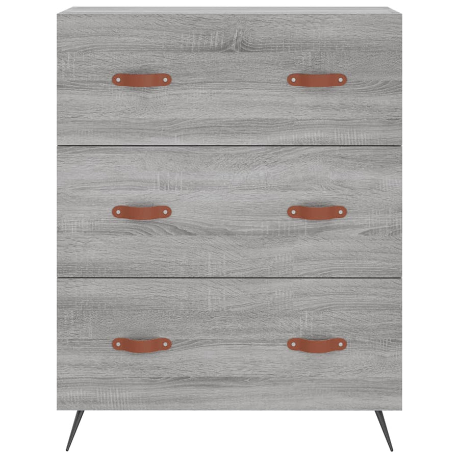 Hoge kast 69,5x34x180 cm bewerkt hout grijs sonoma eikenkleurig