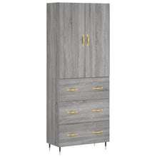 Hoge Kast 69,5X34X180 Cm Bewerkt Hout Grijs Sonoma Eikenkleurig