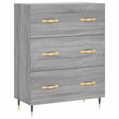 Hoge Kast 69,5X34X180 Cm Bewerkt Hout Grijs Sonoma Eikenkleurig