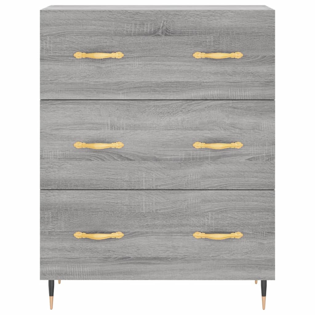 Hoge Kast 69,5X34X180 Cm Bewerkt Hout Grijs Sonoma Eikenkleurig