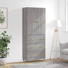 Hoge kast 69,5x34x180 cm grijs sonoma eiken