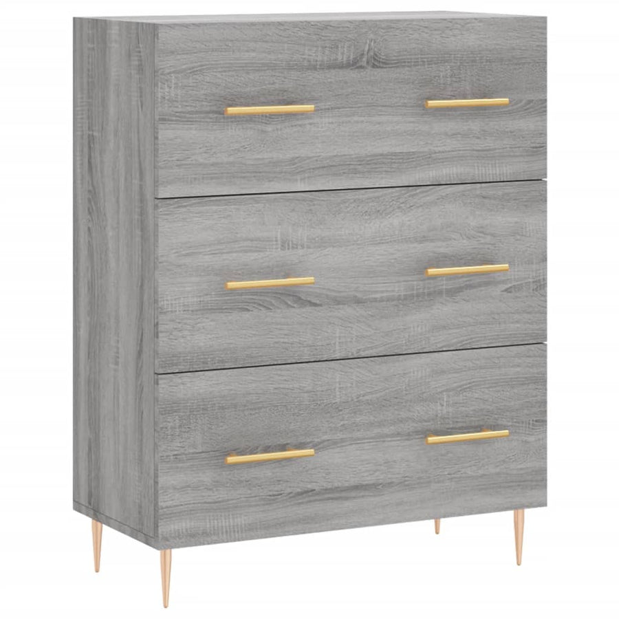 Hoge Kast 69,5X34X180 Cm Bewerkt Hout Grijs Sonoma Eikenkleurig
