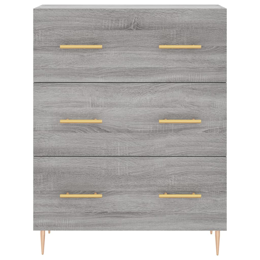Hoge Kast 69,5X34X180 Cm Bewerkt Hout Grijs Sonoma Eikenkleurig