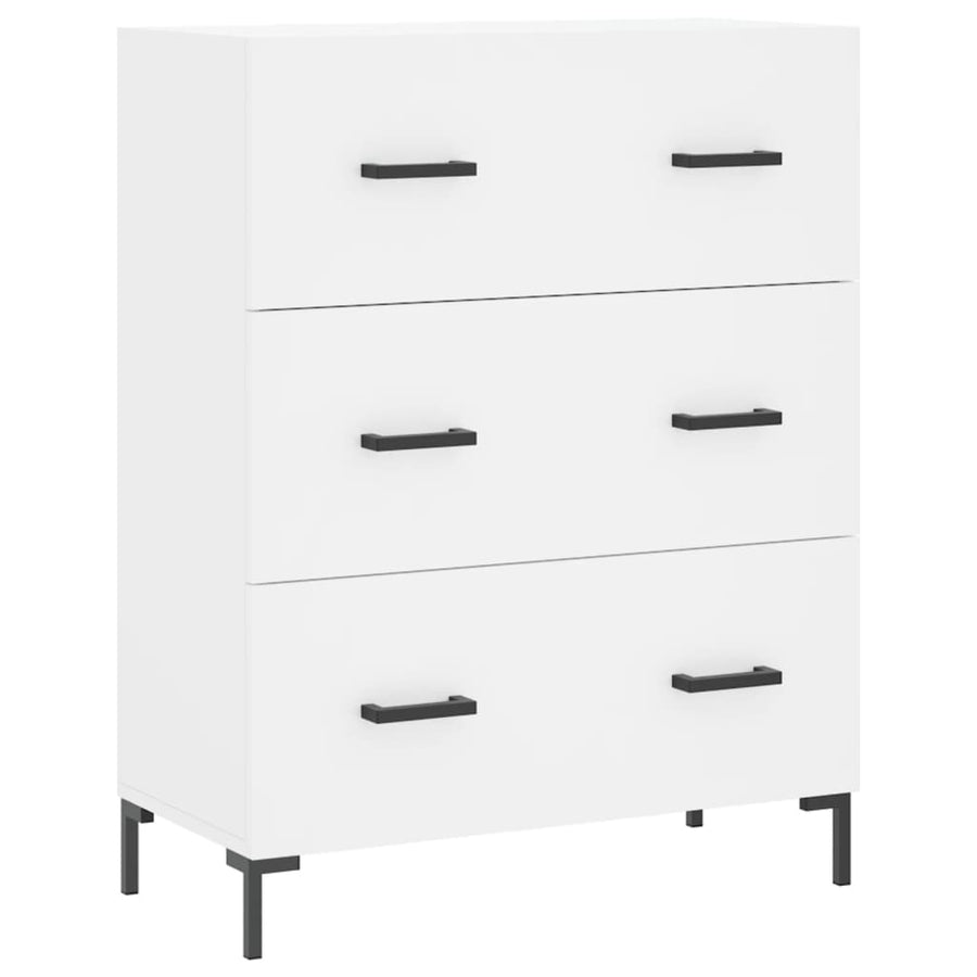 Hoge kast 69,5x34x180 cm bewerkt hout wit