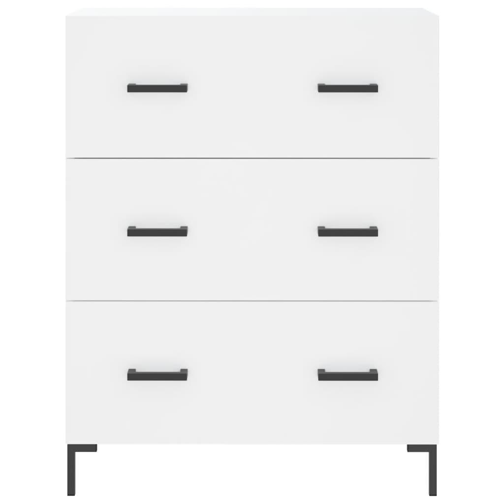Hoge kast 69,5x34x180 cm bewerkt hout wit