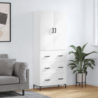 Tall cabinet 69.5x34x180 cm distressed wood white