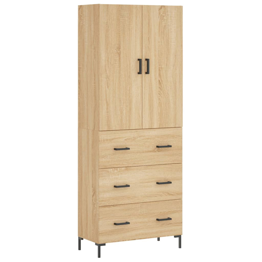Hoge Kast 69,5X34X180 Cm Bewerkt Hout Kleurig Sonoma eiken