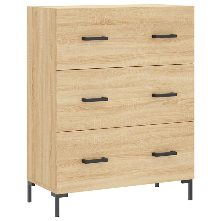 Hoge Kast 69,5X34X180 Cm Bewerkt Hout Kleurig Sonoma eiken