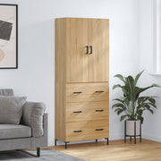 Hoge kast 69,5x34x180 cm bewerkt hout sonoma eiken