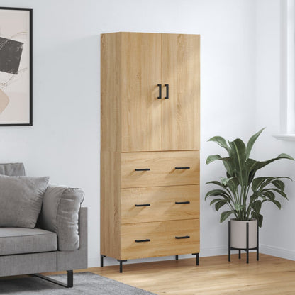 Hoge Kast 69,5X34X180 Cm Bewerkt Hout Kleurig Sonoma eiken
