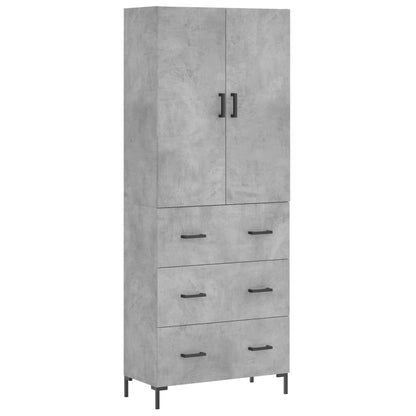 Hoge Kast 69,5X34X180 Cm Bewerkt Hout Betongrijs