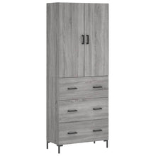 Hoge Kast 69,5X34X180 Cm Bewerkt Hout Eikenkleurig Grijs sonoma