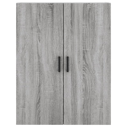 Hoge Kast 69,5X34X180 Cm Bewerkt Hout Eikenkleurig Grijs sonoma