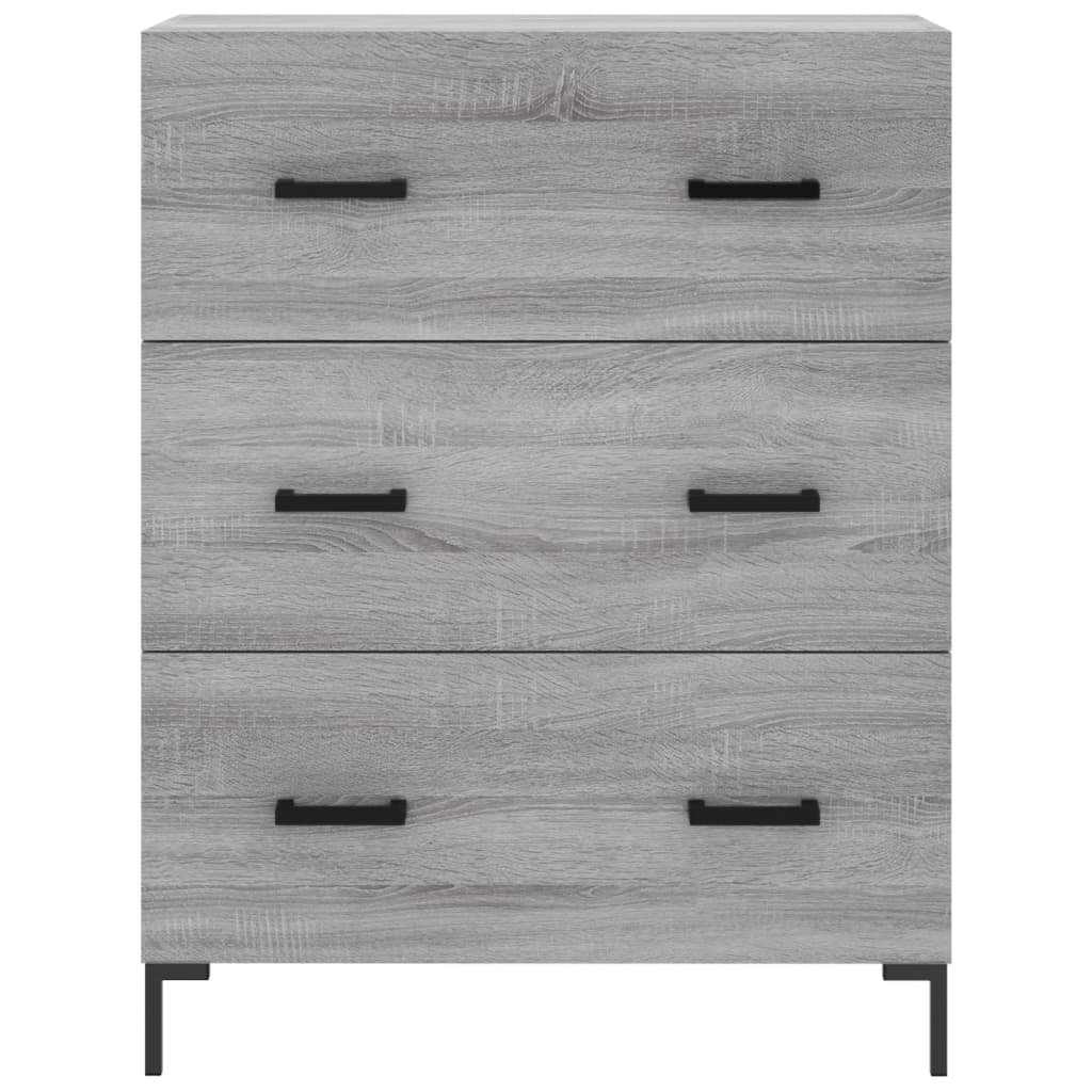 Hoge Kast 69,5X34X180 Cm Bewerkt Hout Eikenkleurig Grijs sonoma