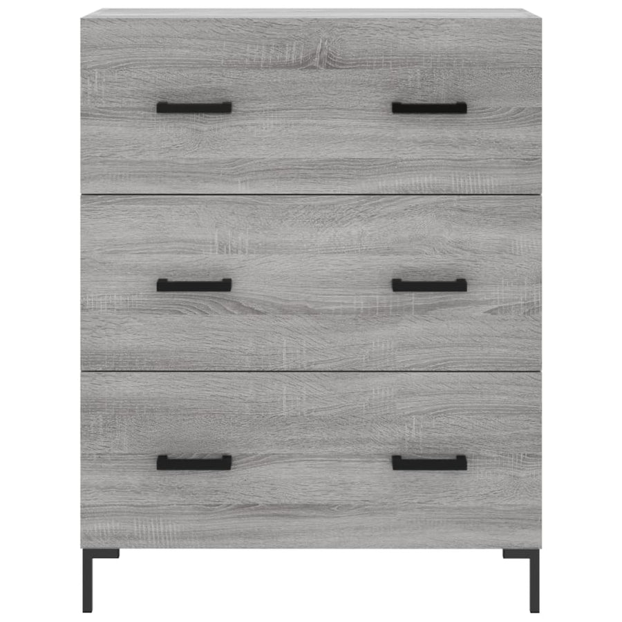 Hoge Kast 69,5X34X180 Cm Bewerkt Hout Eikenkleurig Grijs sonoma