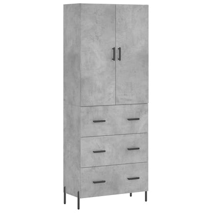 Hoge Kast 69,5X34X180 Cm Bewerkt Hout Betongrijs