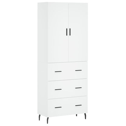 Hoge Kast 69,5X34X180 Cm Bewerkt Hout Wit
