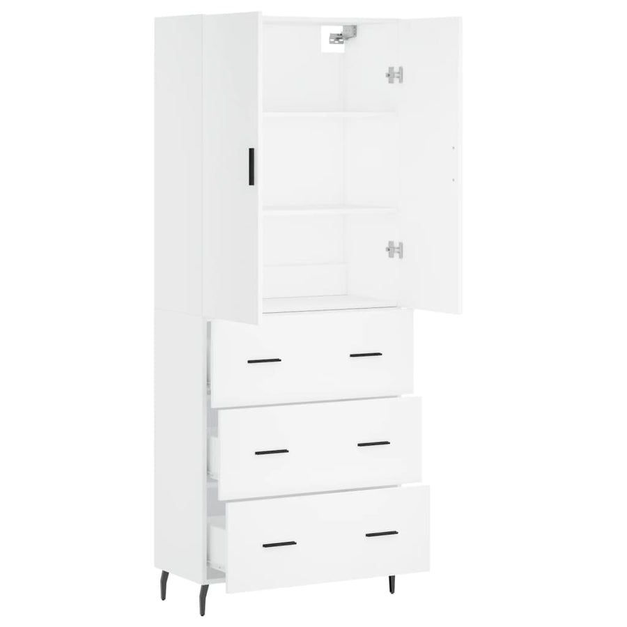 Hoge Kast 69,5X34X180 Cm Bewerkt Hout Wit