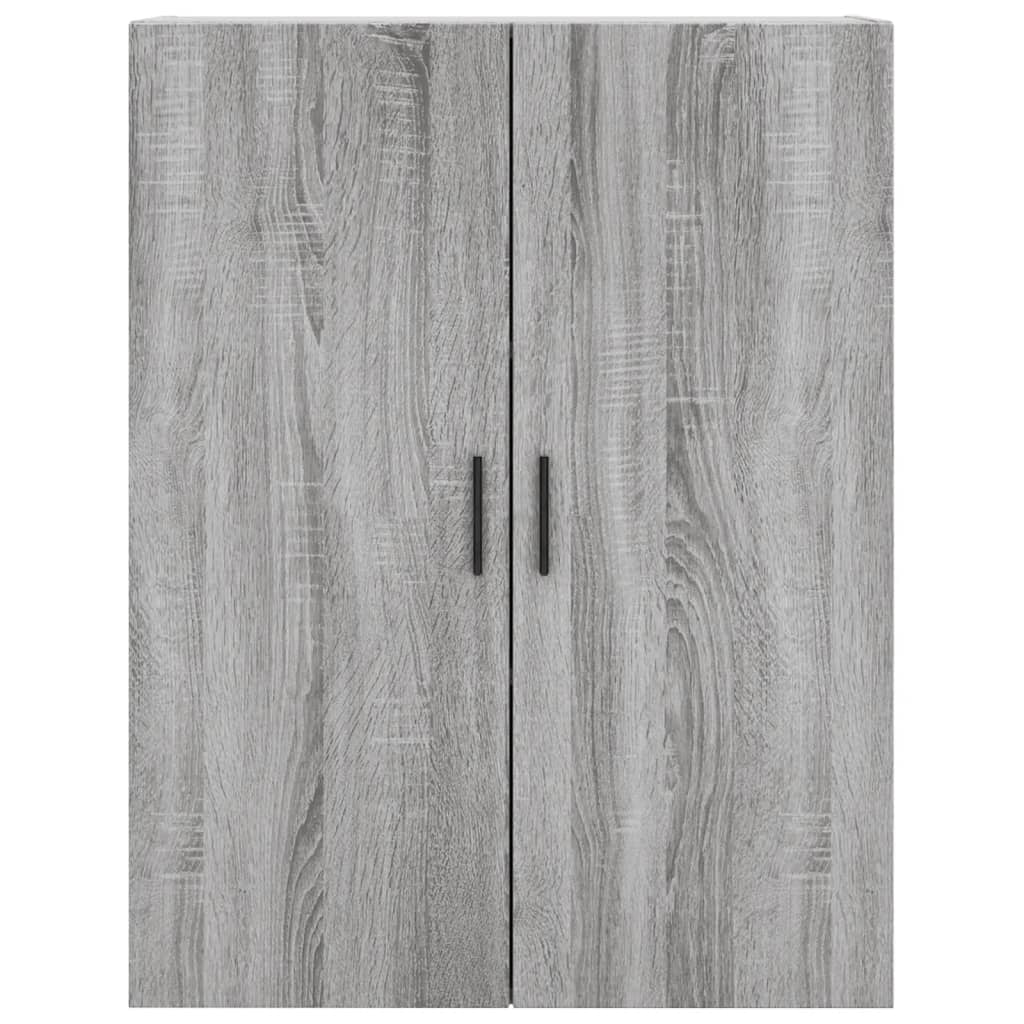 Hoge Kast 69,5X34X180 Cm Bewerkt Hout Eikenkleurig Grijs sonoma