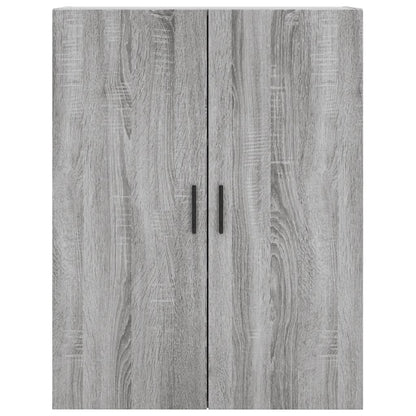 Hoge Kast 69,5X34X180 Cm Bewerkt Hout Eikenkleurig Grijs sonoma