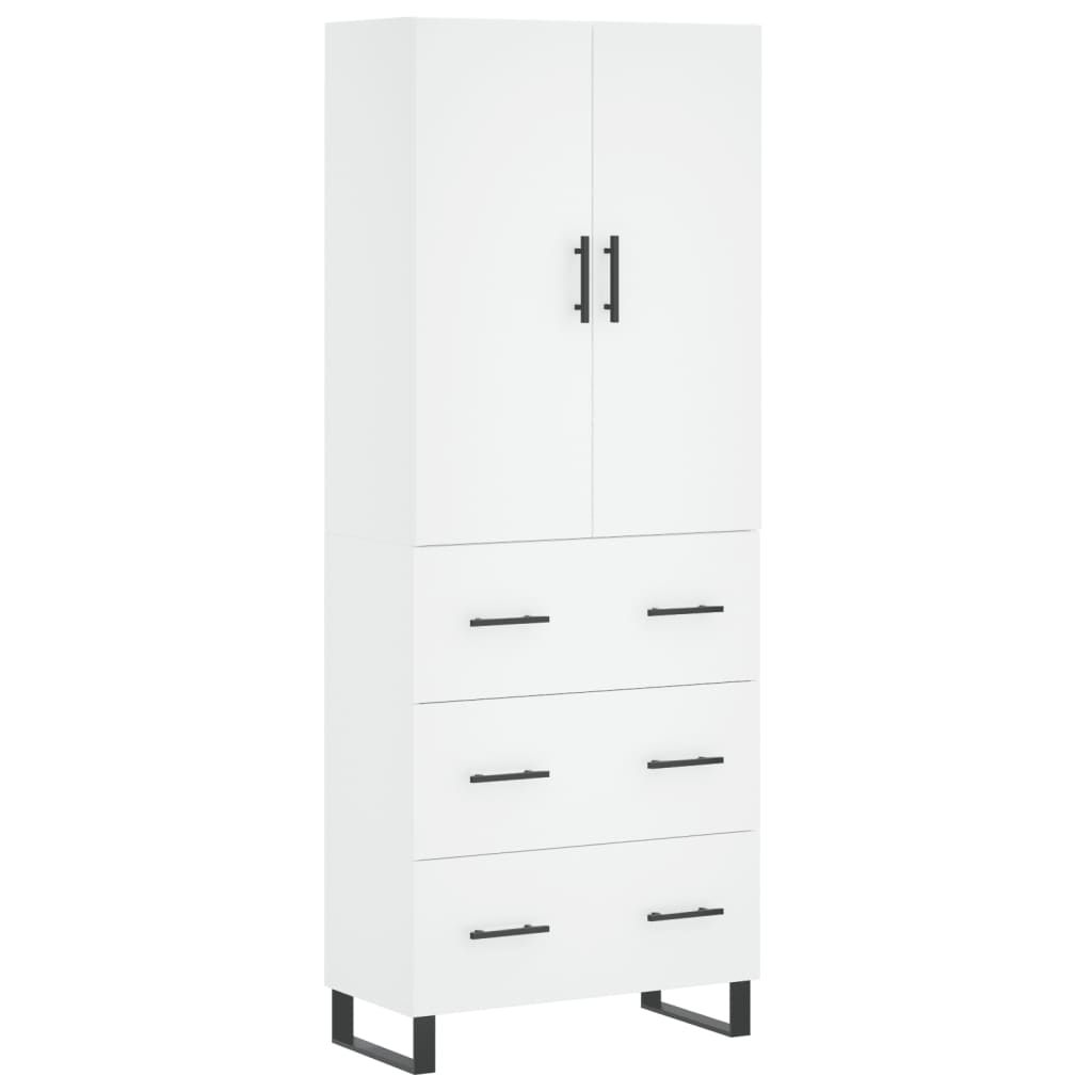 Hoge Kast 69,5X34X180 Cm Bewerkt Hout Wit