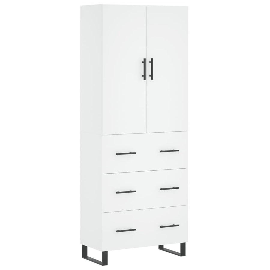 Hoge Kast 69,5X34X180 Cm Bewerkt Hout Wit
