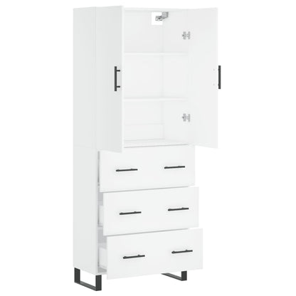 Hoge Kast 69,5X34X180 Cm Bewerkt Hout Wit