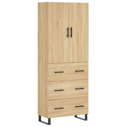 Hoge kast 69,5x34x180 cm bewerkt hout sonoma eikenkleurig