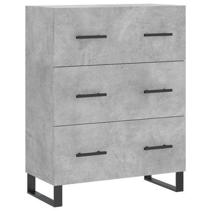 Hoge Kast 69,5X34X180 Cm Bewerkt Hout Betongrijs