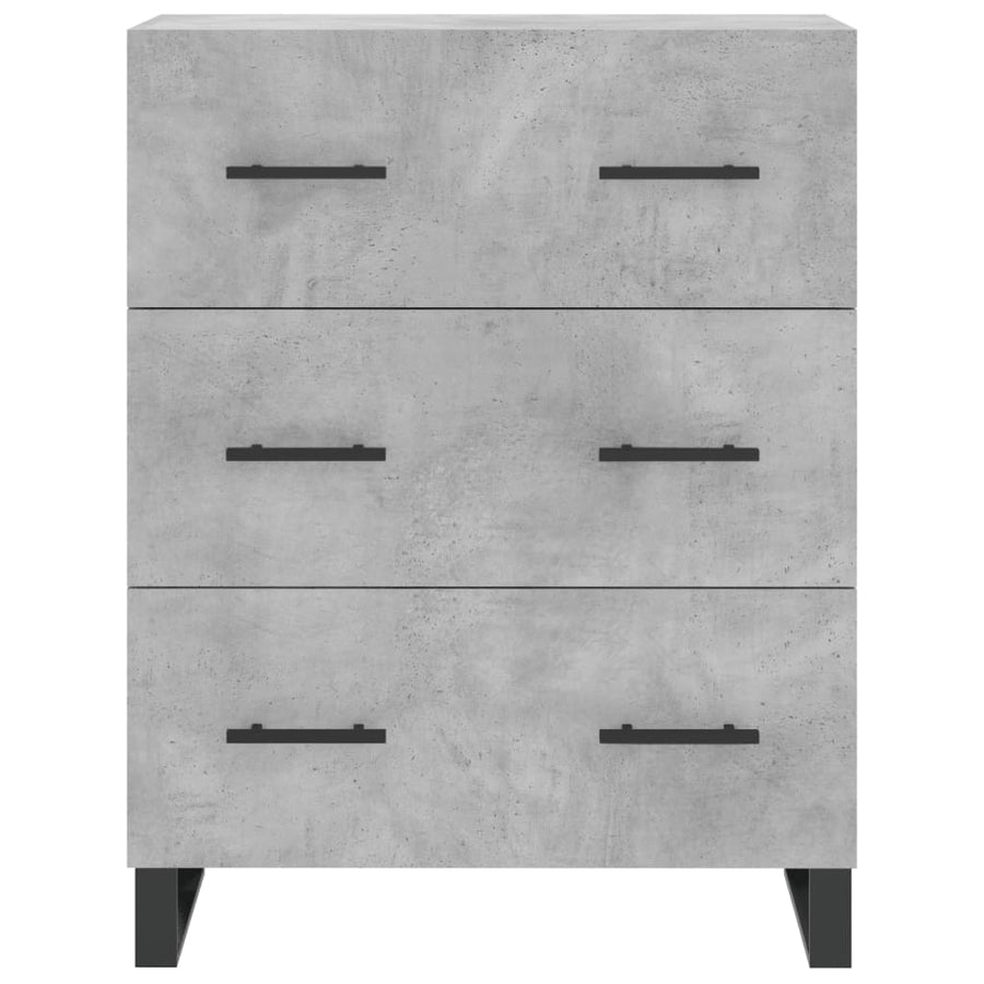 Hoge Kast 69,5X34X180 Cm Bewerkt Hout Betongrijs