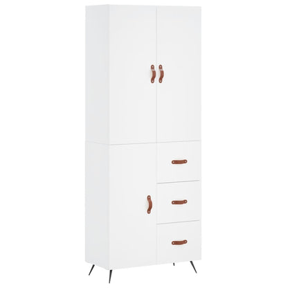 Hoge Kast 69,5X34X180 Cm Bewerkt Hout Wit