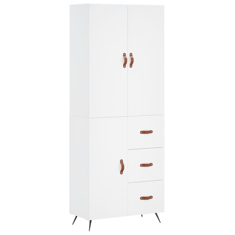 Hoge Kast 69,5X34X180 Cm Bewerkt Hout Wit