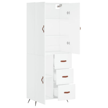 Hoge Kast 69,5X34X180 Cm Bewerkt Hout Wit