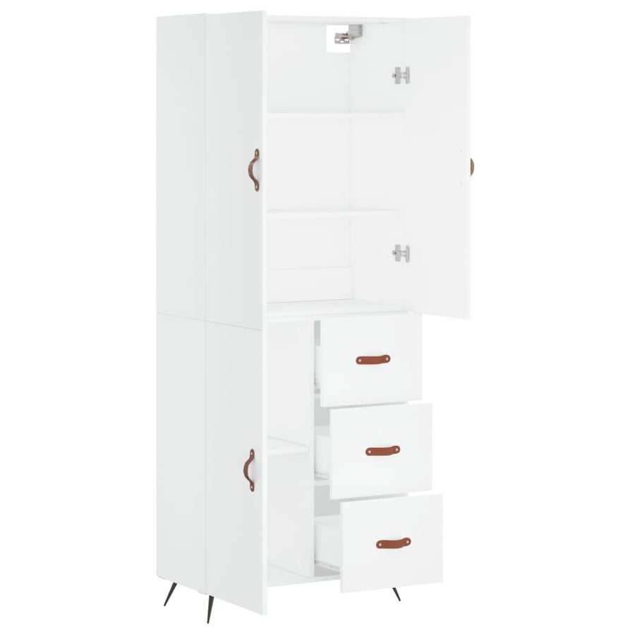 Hoge Kast 69,5X34X180 Cm Bewerkt Hout Wit