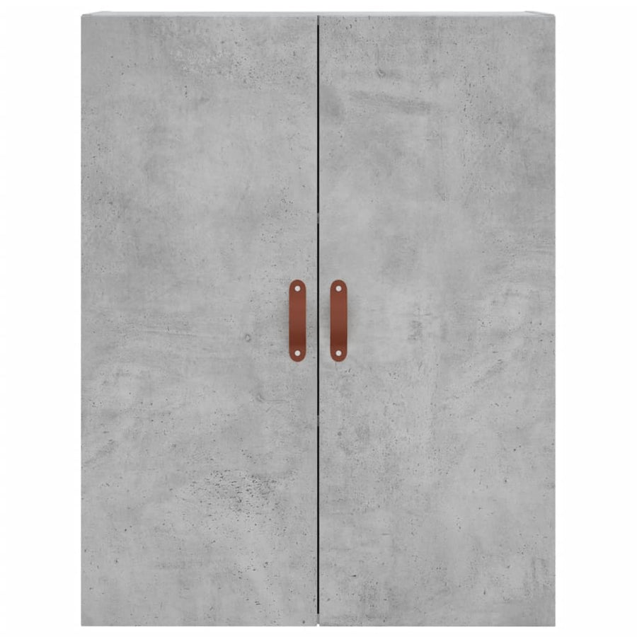 Hoge Kast 69,5X34X180 Cm Bewerkt Hout Betongrijs