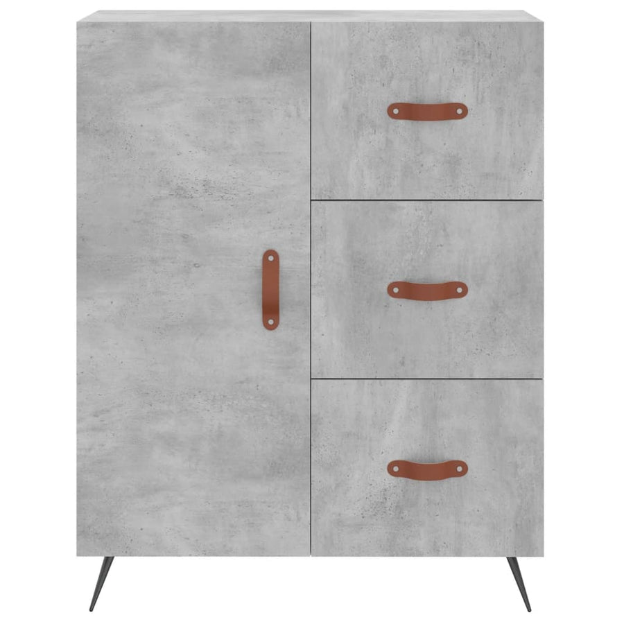 Hoge Kast 69,5X34X180 Cm Bewerkt Hout Betongrijs