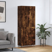 Hoge kast 69,5x34x180 cm bewerkt hout gerookt eiken
