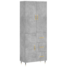 Hoge Kast 69,5X34X180 Cm Bewerkt Hout Betongrijs