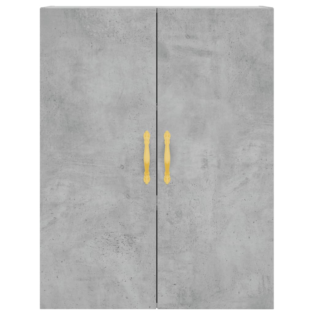 Hoge Kast 69,5X34X180 Cm Bewerkt Hout Betongrijs