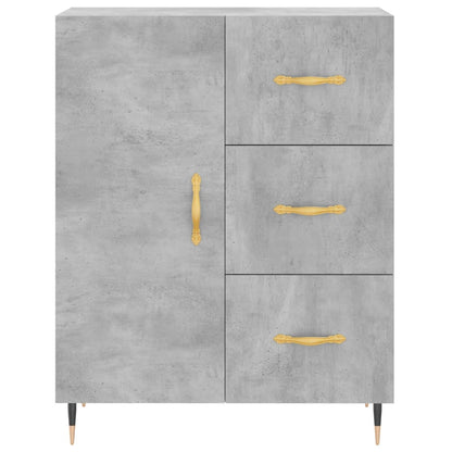 Hoge Kast 69,5X34X180 Cm Bewerkt Hout Betongrijs