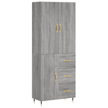 Hoge Kast 69,5X34X180 Cm Bewerkt Hout Grijs Sonoma Eikenkleurig
