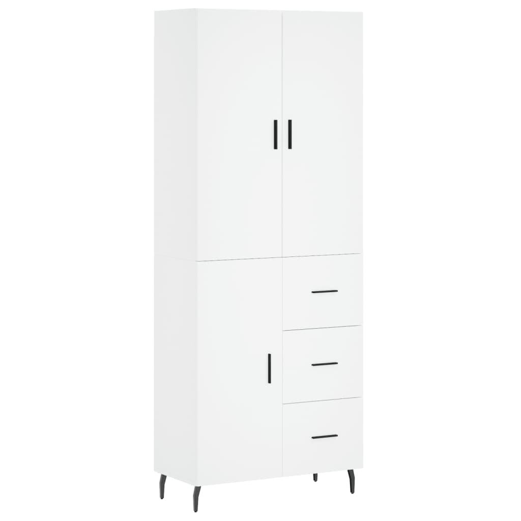 Hoge Kast 69,5X34X180 Cm Bewerkt Hout Wit