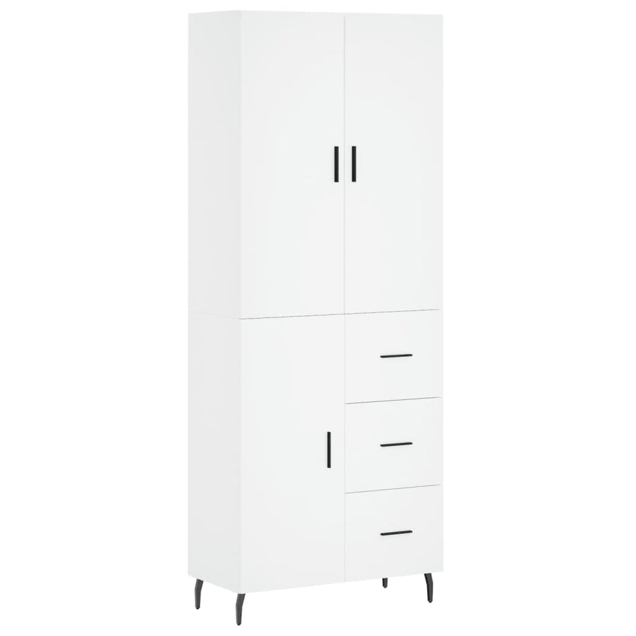 Hoge Kast 69,5X34X180 Cm Bewerkt Hout Wit