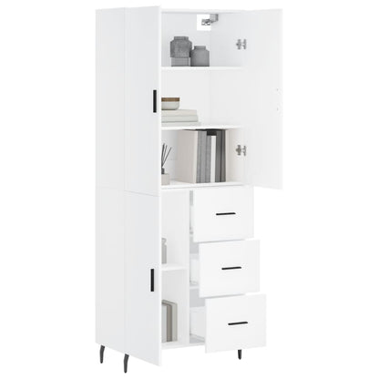 Hoge Kast 69,5X34X180 Cm Bewerkt Hout Wit