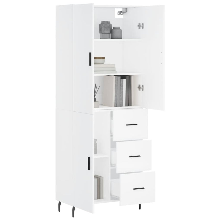 Hoge Kast 69,5X34X180 Cm Bewerkt Hout Wit
