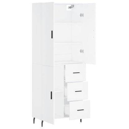 Hoge Kast 69,5X34X180 Cm Bewerkt Hout Wit