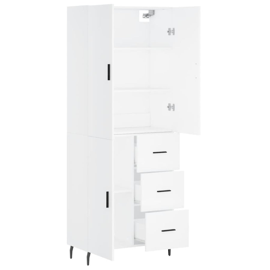 Hoge Kast 69,5X34X180 Cm Bewerkt Hout Wit