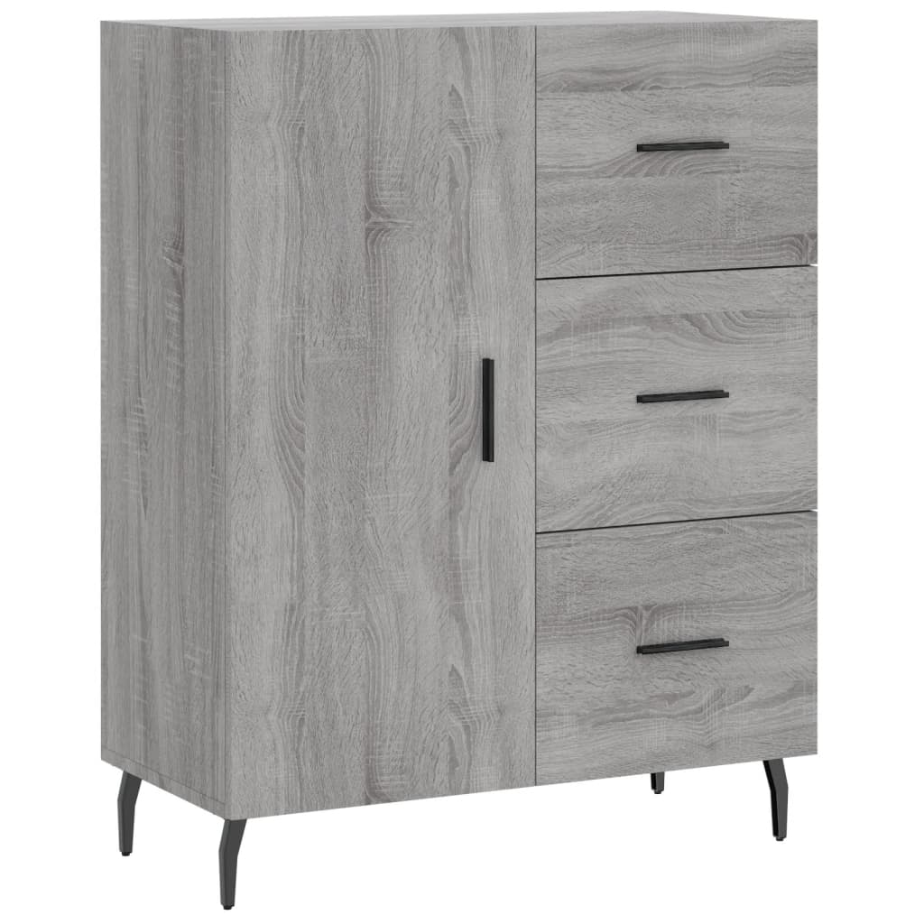 Hoge Kast 69,5X34X180 Cm Bewerkt Hout Grijs Sonoma Eikenkleurig