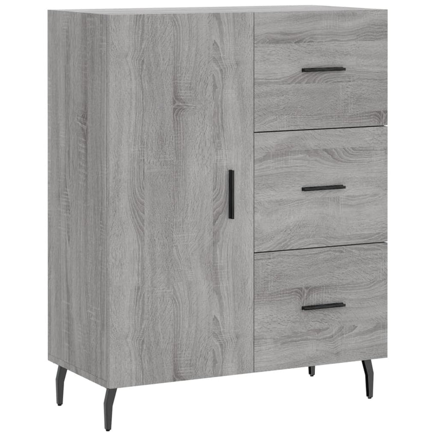 Hoge Kast 69,5X34X180 Cm Bewerkt Hout Grijs Sonoma Eikenkleurig