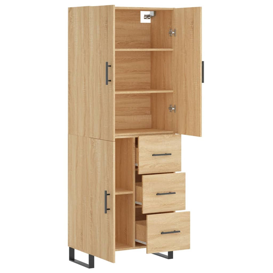 Hoge kast 69,5x34x180 cm bewerkt hout sonoma eikenkleurig